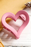 Light Pink Cutout Heart Shape Frosted Small Hair Clip