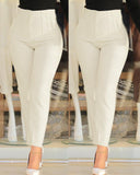 High Waist Cropped Work Pants