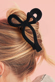 Black Bow Knot Velvet Large Hair Clip