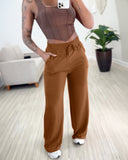 Casual Tied Detail Pants with Pocket