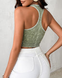 3 Pack Racer Back Textured Crop Tank Top