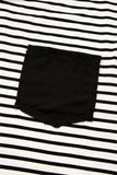 Black Stripe Chest Pocket Patch Round Neck Tank Top