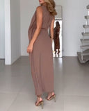 Sleeveless Tied Detail Mini Dress Casual Waist Lace Up Dress