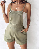 Pocket Design Tied Detail Spaghetti Strap Casual Romper