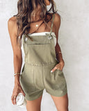 Pocket Design Tied Detail Spaghetti Strap Casual Romper