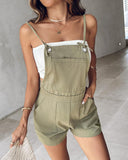 Pocket Design Tied Detail Spaghetti Strap Casual Romper