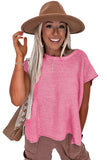 Sachet Pink Solid Color Sweater Tee with Side Slits