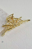 Gold Spider Web Shape Plated Halloween Hair Clip