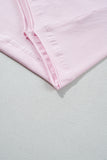 Pink Color Block Patchwork Seamed Crewneck T Shirt