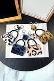 Pink Plush Animal Print Mini Bag Keychain