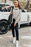 Gray Cowl Neck Shift Tunic Top