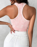 3 Pack Racer Back Textured Crop Tank Top