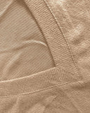 V Neck Short Sleeve Ribbed T Shirt Casual Slim Fit Top