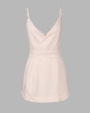 Plunge Sleeveless Ruched Pocket Design Romper