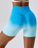 Tie Dye Print Ombre Butt Lifting Seamless Active Shorts