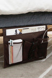 Coffee Canvas Bedside Storage Hanging Bag