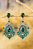 Sea Green Vintage Rhinestone Decor Chandelier Drop Earrings