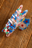 Light Blue Vibrant Flower Print Transparent PVC Hair Clip