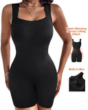 Seamless Square Neck Sleeveless Tank Top Tummy Control Bodysuit Romper