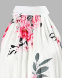 Floral Print Halter Casual Pleated Dress