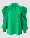 Tie Back Shirred Puff Sleeve Top