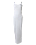 Spaghetti Strap U Neck Casual Maxi Dresses Slim Fit Cami Dress Party Club Bodycon Dress