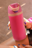 Strawberry Pink Insulated Stainless Steel Tumbler with Carry Loop 16oz