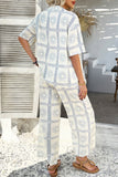 Beige Astra Print Half Sleeve Shirt and Pants Set