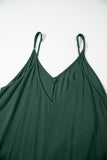 Duffel Green Spaghetti Straps Pocketed Slouchy Maxi Dress