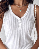 V Neck Sleeveless Ribbed Tank Top