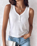 V Neck Sleeveless Ribbed Tank Top