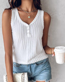 V Neck Sleeveless Ribbed Tank Top