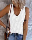 V Neck Sleeveless Ribbed Tank Top