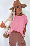 Sachet Pink Solid Color Sweater Tee with Side Slits