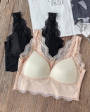 2 Pack Lace Scallop Trim Lace Bralette V Neck Camisoles