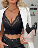 2 Pack Lace Scallop Trim Lace Bralette V Neck Camisoles