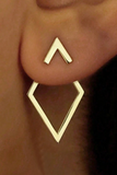 Gold Rhombus Shape Plated Alloy Stud Earrings