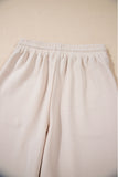 Apricot Textured Ruffled Sleeve Zipped Top and Wide Leg Pants Set