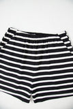 Black White Striped Short Sleeve Top and Shorts Set
