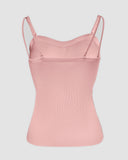 Spaghetti Strap Built in Bra Slim Fit Tank Top Sexy Back Criss Cross Workout Camisole Tops