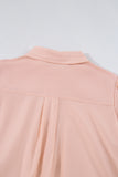 Delicacy Solid Color Flounce Hem Buttoned Turn Down Collar Dress