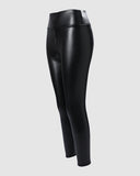 Thermal Warm Fleece Lined High Waist PU Leather Leggings