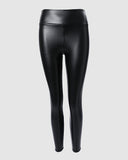 Thermal Warm Fleece Lined High Waist PU Leather Leggings