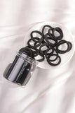 Black 50pcs/box Solid Simple High Elastic Hair Ties