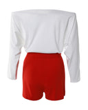 Off the Shoulder Long Sleeve Top Tied Detail Romper with Belt