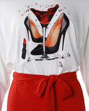 Off the Shoulder Long Sleeve Top Tied Detail Romper with Belt