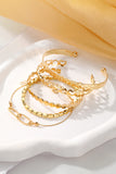 Gold Heart Plated Multi Layer Open Cuff Bracelet Set