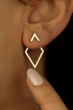 Gold Rhombus Shape Plated Alloy Stud Earrings