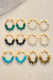 Gold Turquoise Bead Plated Alloy Hook Earrings