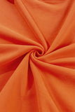 Orange Plain Drop Shoulder Crewneck Pullover Sweatshirt